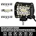4 Inch LED Pods, BUNKER INDUST 120W LED Work Light Triple Row LED Light Bar CREE Off road Driving Lights Waterproof Spot Flood Combo Fog Lights for Truck Jeep Boat UTV ATV Marine