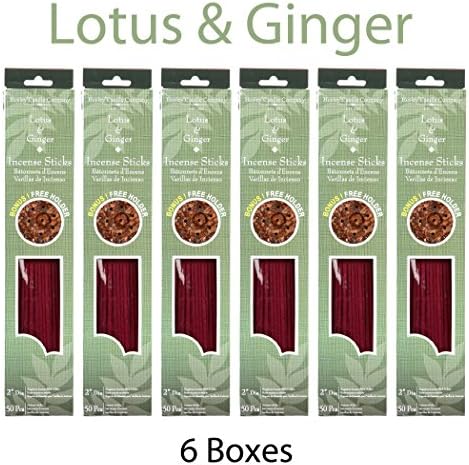 Hosley's 300 Incense Sticks / Approx.300 gm.LOTUS &amp; GINGER Highly Fragranced Incense with Bonus Holder. Hand fragranced, infused with essential oils.