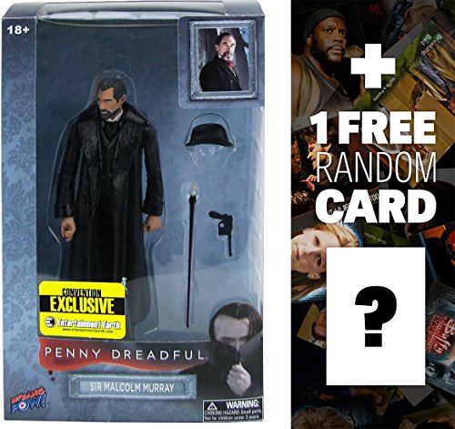 Sir Malcolm Murray w/ Cane, Hat & Gun: ~6" Penny Dreadful Action Figure Series + 1 FREE American TV Themed Trading Card Bundle