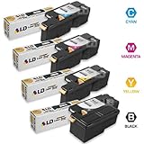 LD Compatible Toner Cartridge Replacement for Xerox Phaser 6010 & WorkCentre 6015 (Black, Cyan, Magenta, Yellow, 4-Pack)