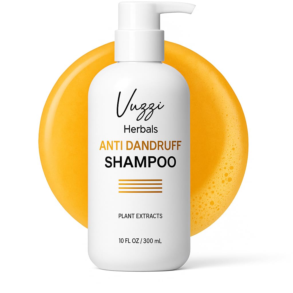 VUZZI HERBALS Anti Dandruff Shampoo - Natural Plant Extracts for Dandruff, Eczema Scalp Care, Sulfate-Free Formula Anti Dandruff Shampoo for Men & Women with Dry & Oily Scalp - 300ml