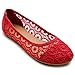 Ollio Women's Ballet Shoe Floral Lace Breathable Flat