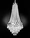 French Empire Crystal Chandelier Chandeliers Lighting, SILVER, H30 X Wd17, 4 Lights,