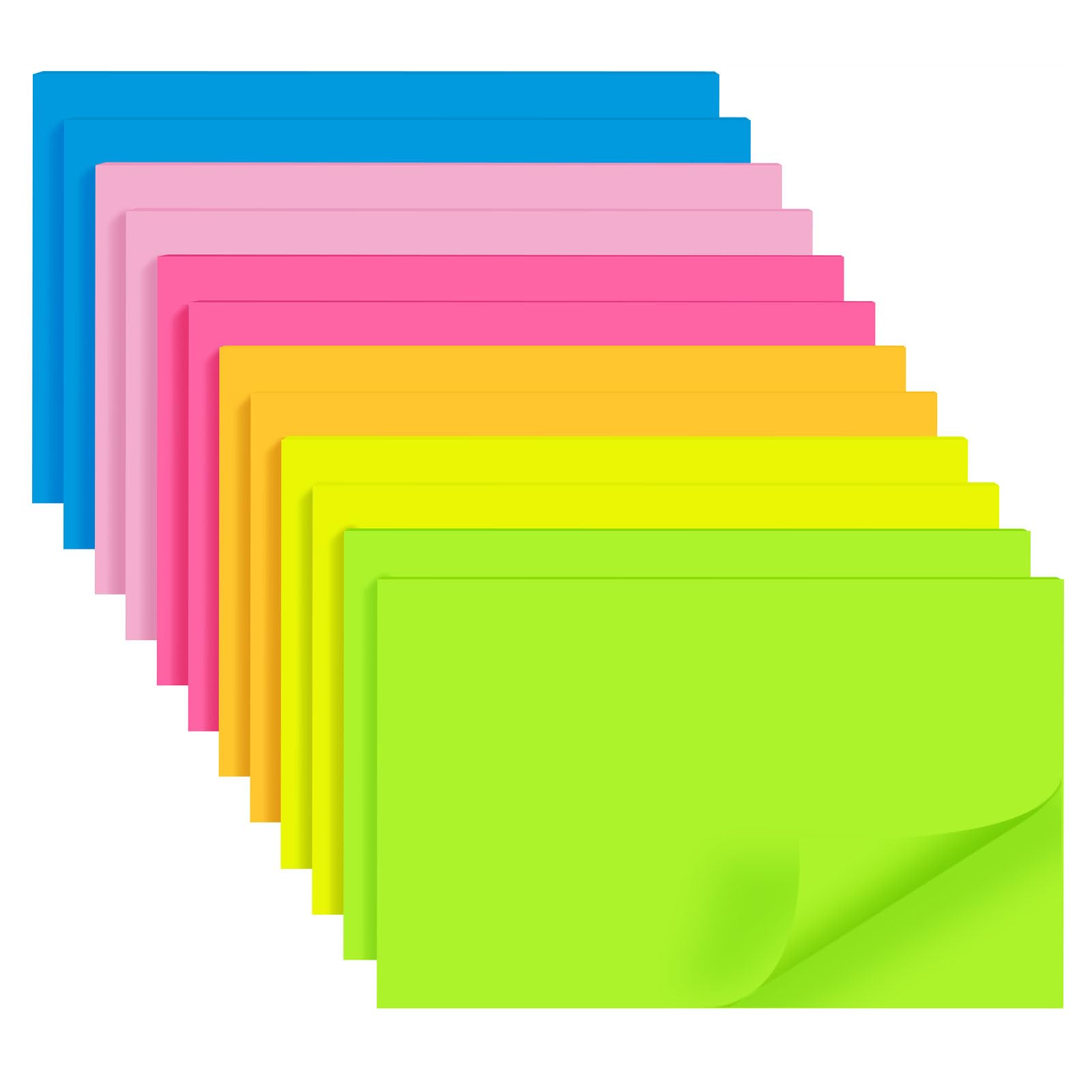 Photo 1 of (12 Pads) Sticky Notes 3x5 in, Bright Colors Strong Adhesive Post, Suitable for School, Home, Office, Clean Removal, 50 Sheets/pad