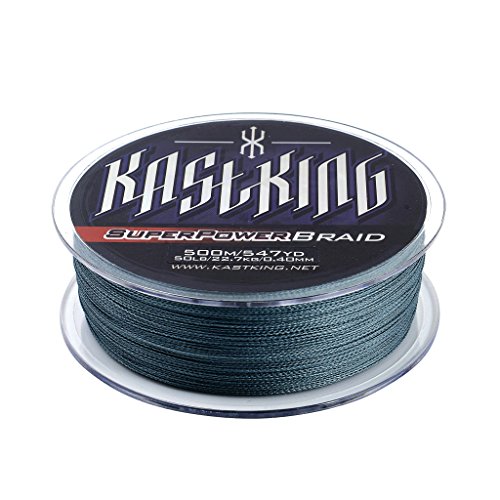 UPC 690226521757, KastKing SuperPower Braid Fishing Line,  Low-Vis Gray, 65LB/0.45mm/(500M/547 Yds)(8 Strands)