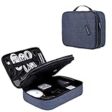 BAGSMART Electronic Organizer Double Layer Travel Cable Organizer Cases Electronics Accessories Storage Bag for 10.5 Inch iPad Pro, iPad air, Cables, Kindle, Blue