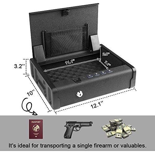 AEGIS Gun Safe, Biometric Fingerprint Pistol Safe for 2 Pistols with
