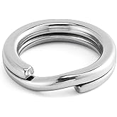 Alwonder 100-Pack Fishing Split Rings Stainless Steel Lure Rings, 9-400LB Hyper Wire Fishing Ring Heavy Duty Flattened Freshwater Saltwater Terminal Tackles Lure Solid Snap Ring Connectors