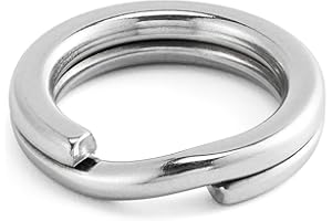 Alwonder 100-Pack Fishing Split Rings Stainless Steel Lure Rings, 9-400LB Hyper Wire Fishing Ring Heavy Duty Flattened Freshwater Saltwater Terminal Tackles Lure Solid Snap Ring Connectors