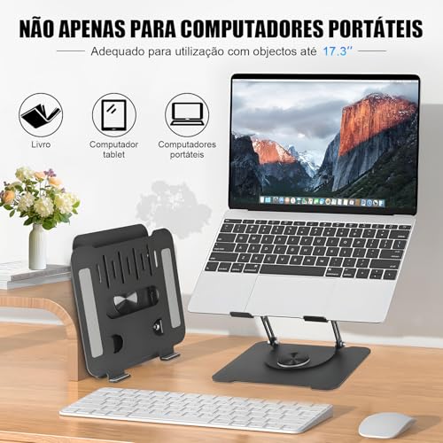 Suporte para Notebook, Suporte Ergonomico para Notebook, Suporte Articulado para Laptop, Suporte para Laptop com Ajuste de Altura e Inclinação