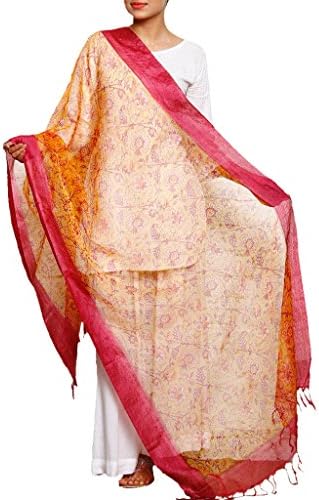 Narangi Cotton silk dupatta/stole/scarf/wrap in pastel colours with floral print