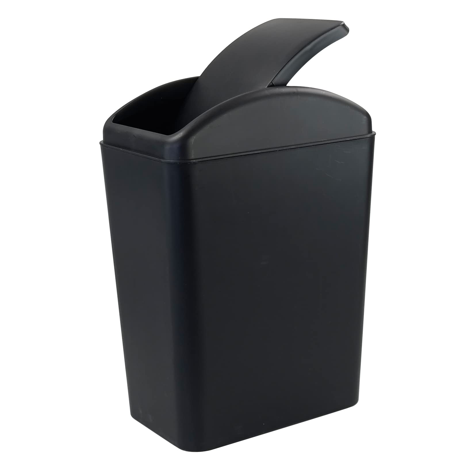 Photo 1 of Qskely 4.5 Gallon Plastic Swing-Top Trash Can, Garbage Can with Swing Lid, Black