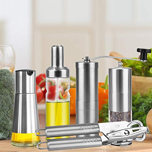Oil and Vinegar Dispenser Set, Vakoo Stainless Steel Kitchen Oil Dispenser, 8oz Olive Oil Dispenser and Vinegar Dispenser (2 Pack) - Thumbnail 6