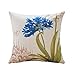 sykting Spring Pillow Covers Cotton Linen Farmhouse Flower Pillow Covers 18x18 inch for Couch Bed Chair Set of 4