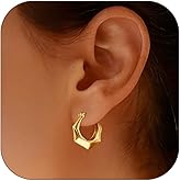 Hoop Earrings for Women 14K Gold Plated Thick Chunky Hoops Hypoallergenic Trendy Dainty Jewelry Gifts