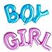 Simple polymer Boy & Girl Alphabet Letters Balloons Foil Balloons Mylar Balloons for Party Decoration, Pink, Blue primary