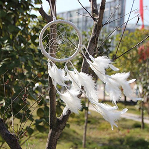 MIC New! Circle-Shaped Dream Catcher with Feathers Wall Hanging Decoration Ornament for Car or Wall Hanging
