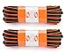 OrthoStep Oval Athletic Black/Neon Orange Pipe 54 inch Shoelaces 2 Pair Pack