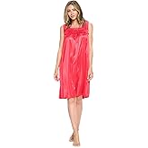 Casual Nights Women's Sleeveless Tricot Sheer Lace Nightgown