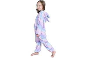 UDERUI Kids Unicorn Onesie Pajamas One-Piece Cosplay Costume Animal Sleepwear Girls And Boys