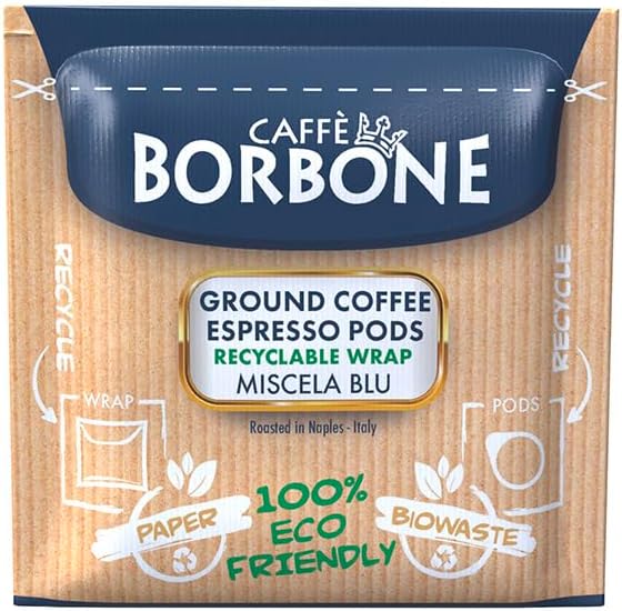 Cápsulas Compostáveis, Mistura de Café Azul - 150 Cápsulas - Compatíveis com o Sistema E.S.E Cápsulas de Papel de 44 mm