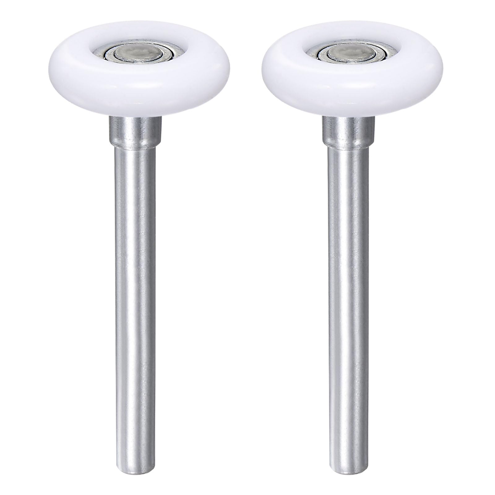 UXCELL 2pcs Garage Door Rollers, 2" Nylon Roller for 2" Track, 4.25" Stem, 11 Balls Sealed Bearing, Commercial & Residential, White