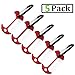 AVESON Pack of 5 Aluminum Alloy Anchor Shape Deck Plank Board Tent Stakes Wind Rope Hook Cord Buckle Tent Pegs with Carabiners for Outdoor Camping Hiking, 3
