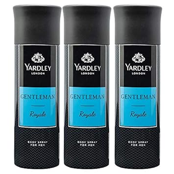 Yardley London Gentleman Royale Deo Body Spray for Men, 220ml Each (Pack of 3)
