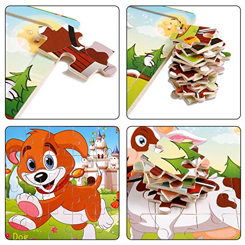 Puzzles for Kids Ages 3-5 Wooden Toddler Jigsaw Puzzle Learning Educational Toddler Puzzles Kids Puzzles for Boys and Girls (4 Puzzles)