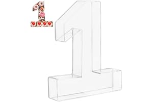PATIKIL 10" Acrylic Number Box 1, Reusable Display Fillable Tray Container for Charcuterie Mache Chocolate Candy Birthday Par