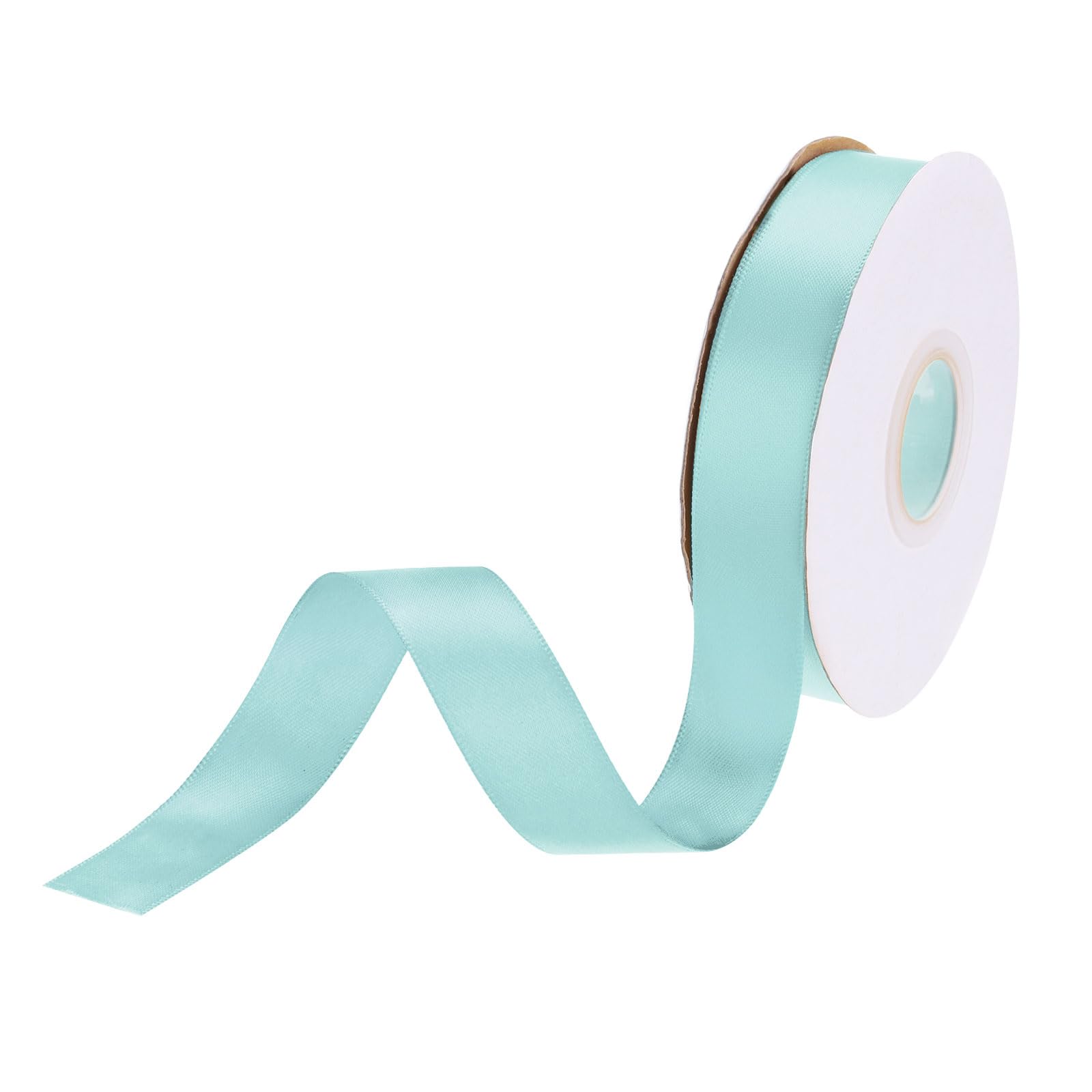 DMiotech 20mm Satin Ribbon 23m/75ft Thin Double Face Fabric Grosgrain Ribbon for Gift Wrapping Floral Hair Flower Bouquet, Aquamarine Blue