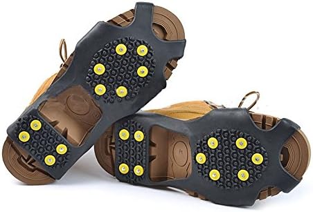 Powerpower Snow Ice Traction Shoe Walking Running Cleats Rubber Anti No Slip Grip Spikes (M)