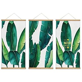 Hanging Poster with Wood Frames Beautiful Green Plants...
