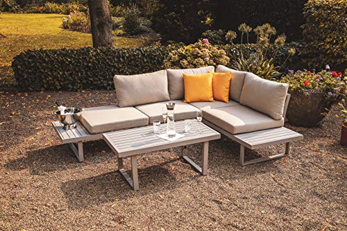 Greemotion Lounge-Set Aruba aus Aluminium für 4 Personen, 3-teilig, Grau Mittel – Bild 5