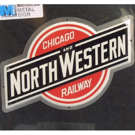 8" Die-Cut Metal Sign, C&NW