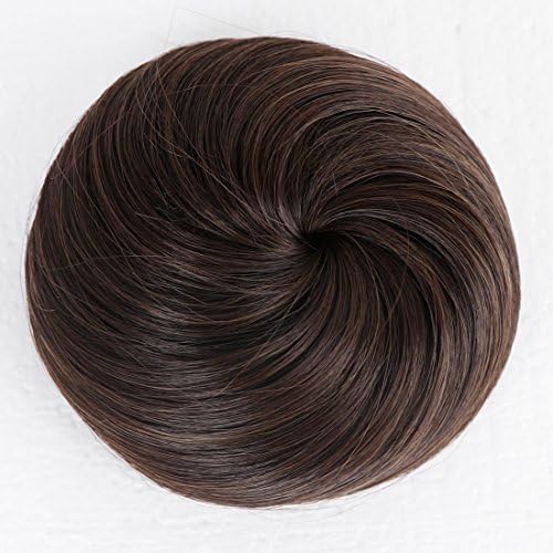 BESTUNG Synthetic Hair Bun Extension Donut Chignon Straight Updo Hairpiece Wigs for Girls Womens (8A#)