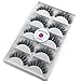 5 Pairs/Box 3D Real Mink False Eyelashes LASGOOS 100% Siberian Mink Fur Luxurious Wispy Natural Cross Long Hot Fake Eye Lashes Y7