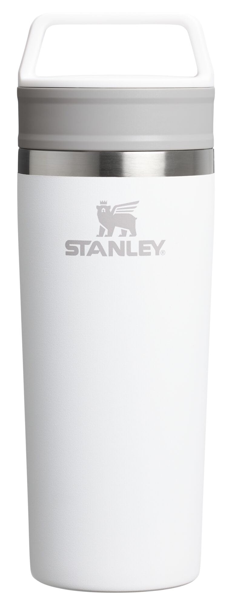 Photo 1 of STANLEY Cafe To Go Travel Mug 16 oz | Leakproof Two-Part Drink Through Lid | Tumbler Cup for Coffee, Tea and Drinks | Insulated Stainless Steel Coffee Mug | BPA-Free | Frost