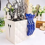 Olpchee Professional Large Capacity Acylic Salon Scissors Holder Box Hairdressing Combs Clips Organizer Racks (White)