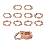 povtii 15PCS Oil Drain Plug Gasket, 14mm Copper Oil