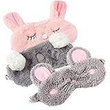 Shinywear 3 Pieces Cute Animal Eye Mask Plush Sleep