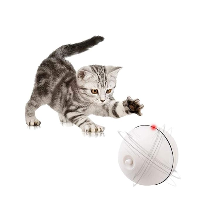 Volwco Pelota de juguete interactiva para gatos, Bola giratoria ...