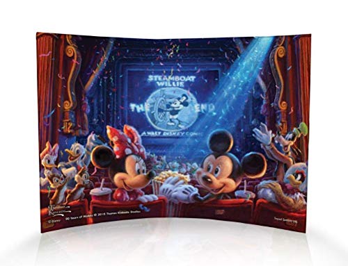Disney - 90 Years of Mickey - Thomas Kinkade - Curved Acrylic Print - Free Standing Light Catching Décor