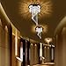 Surpars House Flush Mount 1-Light Crystal Chandelier Silver Pendant Light