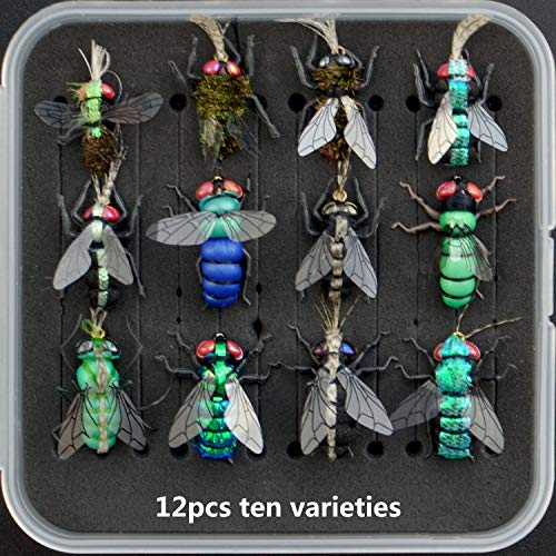 YAZHIDA Fly Fishing Flies kit with Fly Box/Nymphs/Dry Fly,Wet Fly