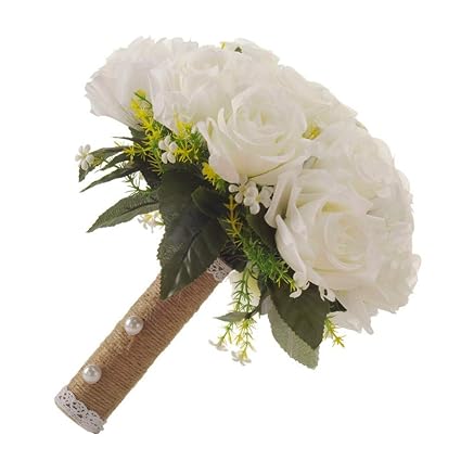 Zhongsufei Bouquets De Fleurs De Soie Bouquet De Mariée Rose