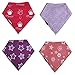 Babysta Bandana Drool Bibs for Girls with Snaps, 4-Pack Absorbent Teething Bibs