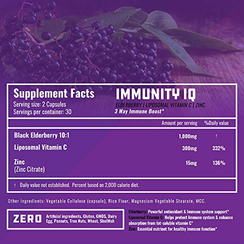 Immune Support Elderberry, Liposomal Vitamin C & Zinc, Daily Immune