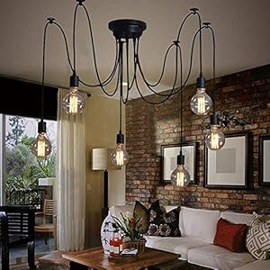 Plafond Spider Light – Retro Plafondlamp – Creatieve Plafondlamp Vintage DIY Lamp – Industriële Hanglamp voor Slaapkamer…