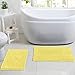 Sweet Home Collection Bath Set 2 Piece Butter Chenille Noodle Soft Luxurious Rugs Absorbent Non Slip Latex Back Microfiber Bathroom Mat, ((1) 17